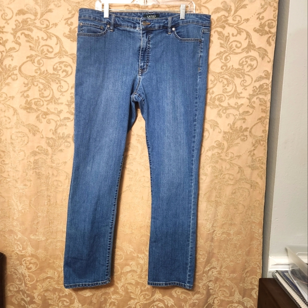 Lauren Straight Denim Jeans Sz 16